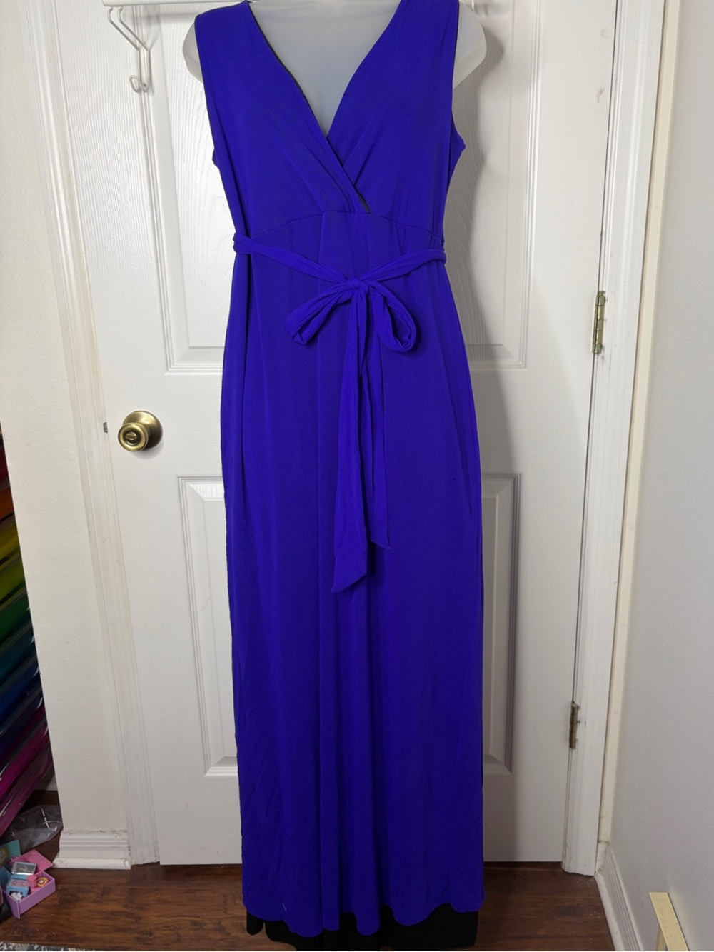 Nicole Miller purple maternity dress with front tie